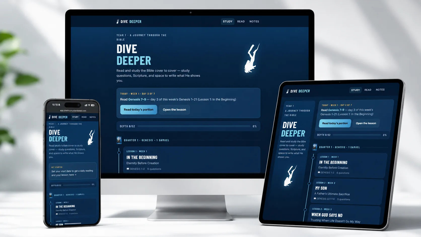 The Deeper app on phone, tablet, and computer